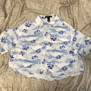 Ángel crop top button up
